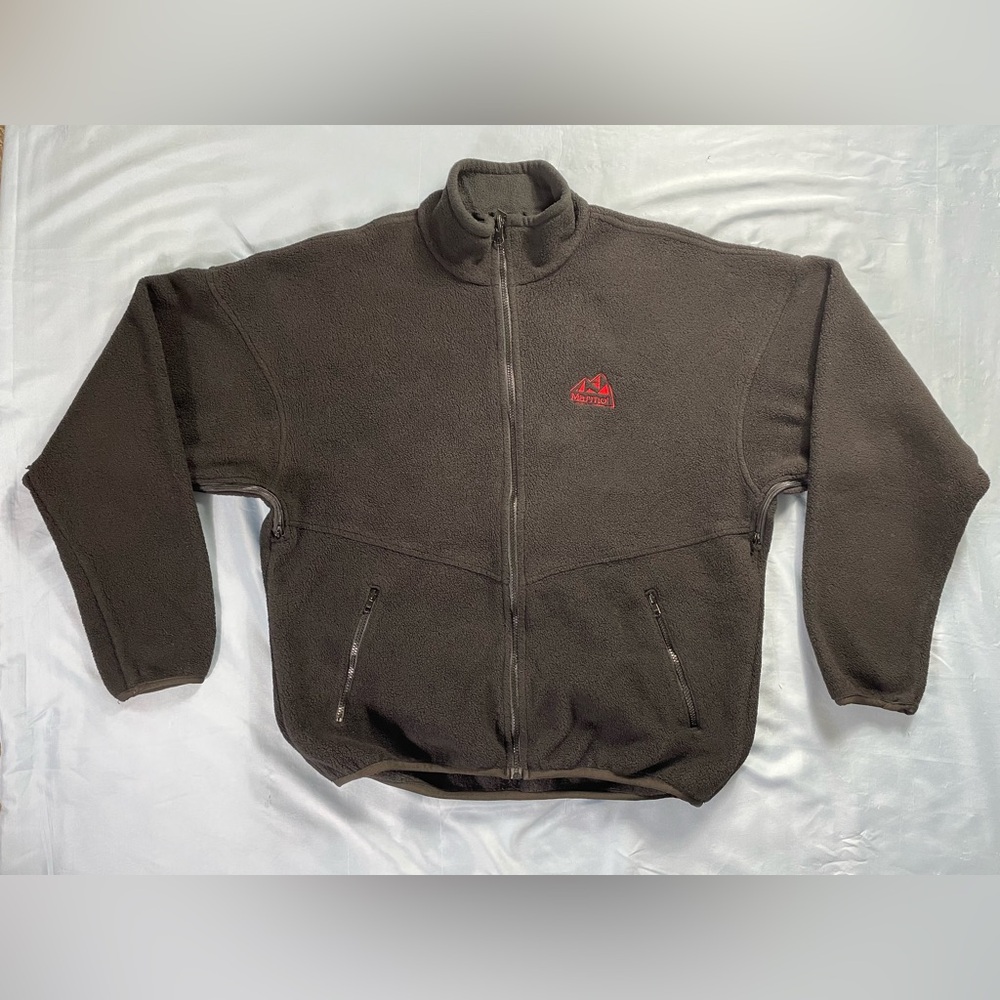 Marmot Zip Up Fleece Jacket with Zip Up Armpits size XL Black